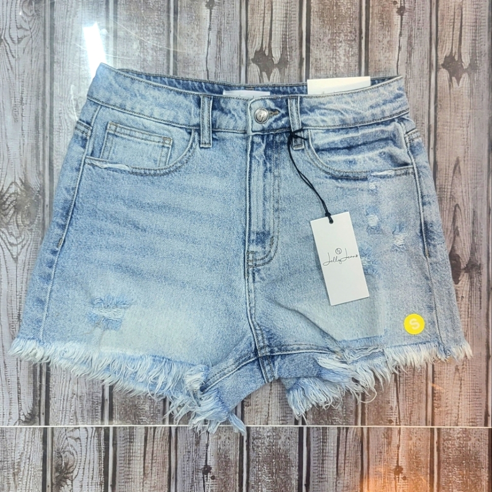 High Rise Distressed Shorts